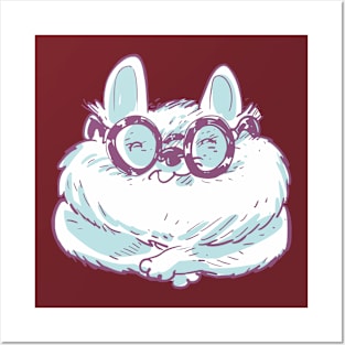 funny nerd cat cartoon Posters and Art